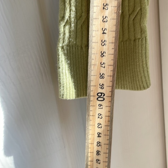 TALBOT'S - Y2K Cable Knit Turtle Neck 100% Pima Cotton - Green / Yellow - Small - Picture 3 of 8